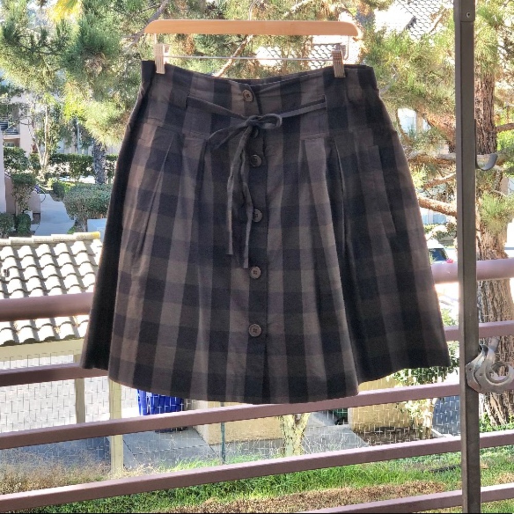 Theory Plaid Skirt